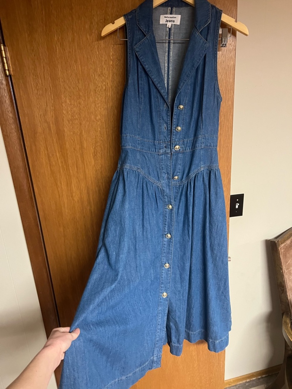 Reformation Light Blue Denim Jeans - Classic Indigo Stitch